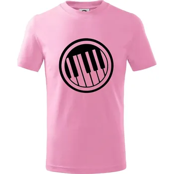 Piano kruh - Tričko dětské bavlněné - 98 cm / 2 roky ( Růžová )