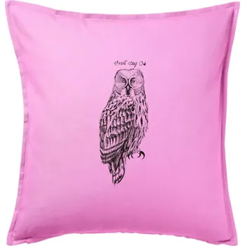 Polštář Puštík vousatý great gray owl - Polštář 50x50 - 50x50 - Pouze potah ( Růžová )