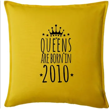 Polštář Queens are born in 2010 - Polštář 50x50 - 50x50 - Pouze potah ( Žlutá )