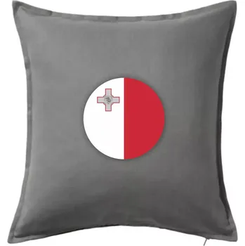 Polštář Vlajka Malta kulatá velká - Polštář 50x50 - 50x50 - Pouze potah ( Tmavě šedý melír )