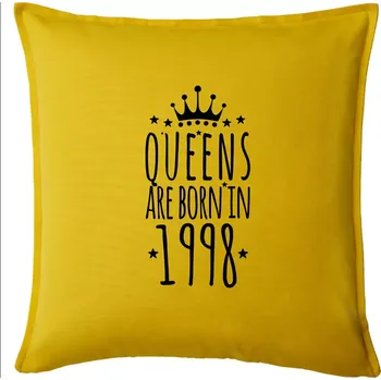 Polštář Queens are born in 1998 - Polštář 50x50 - 50x50 - Pouze potah ( Žlutá )