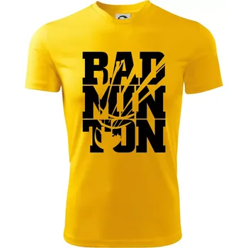 Chlapecké tričko Badminton nápis - Dětské triko sportovní (dresovina) - 122 cm/6 let ( Žlutá )