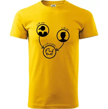 Pánské tričko 50% máma 50% táta = 100 perfektní - Triko extra velké (5-8XL) - 7XL ( Žlutá )