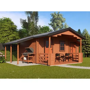 Zahradní domek Camping EKO 490x350 28 mm + přístřešek