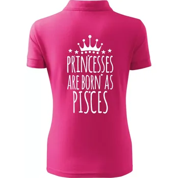 Princesses are born as Pisces - Ryby - Polokošile dámská Pique Polo - 3XL ( Purpurová )