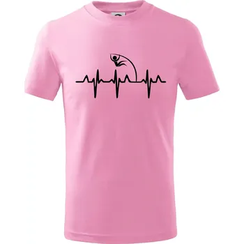 EKG skok o tyči - Tričko dětské bavlněné - 122 cm/6 let ( Růžová )