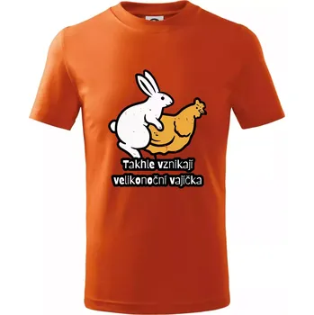 Takhle vznikají velikonoční vajíčka - Tričko dětské bavlněné - 146 cm/10 let ( Oranžová )