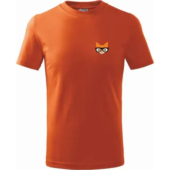Geek liška - Tričko dětské bavlněné - 134 cm/8 let ( Oranžová )