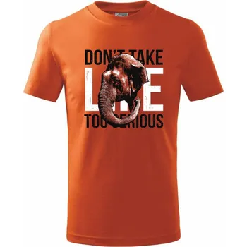 Chlapecké tričko Elephant serious - Tričko dětské bavlněné - 104-110cm / 3-4 roky ( Oranžová )