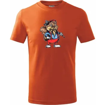 Drsný dřevorubec - Tričko dětské bavlněné - 146 cm/10 let ( Oranžová )