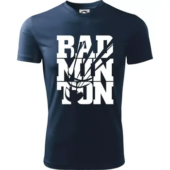 Chlapecké tričko Badminton nápis - Dětské triko sportovní (dresovina) - 122 cm/6 let ( Námořní modrá (velmi tmavá - téměř černá) )