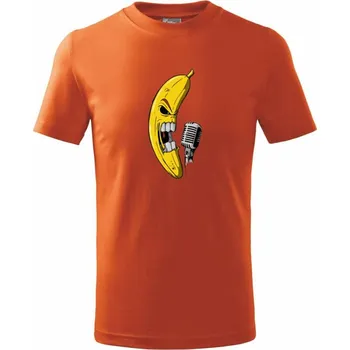 Banana zpěvák - Tričko dětské bavlněné - 134 cm/8 let ( Oranžová )