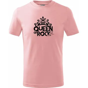 Queen of Rock - Tričko dětské bavlněné - 98 cm / 2 roky ( Růžová )