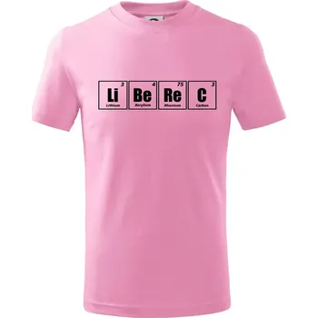 Chlapecké tričko Periodická tabulka Liberec - Tričko dětské bavlněné - 98 cm / 2 roky ( Růžová )
