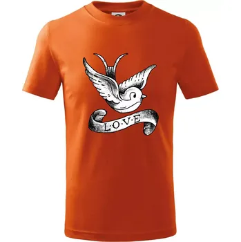 Chlapecké tričko Love holubice - kreslená - Tričko dětské bavlněné - 98 cm / 2 roky ( Oranžová )