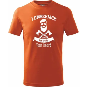 Chlapecké oblečení Lumberjack gonna break your hearth - Tričko dětské bavlněné - 104-110cm / 3-4 roky ( Oranžová )