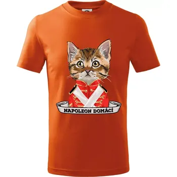 Chlapecké tričko Napoleon domácí kočka - Tričko dětské bavlněné - 104-110cm / 3-4 roky ( Oranžová )
