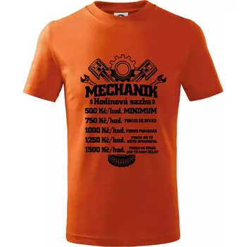 Chlapecké tričko Mechanik - hodinová sazba - Tričko dětské bavlněné - 98 cm / 2 roky ( Oranžová )