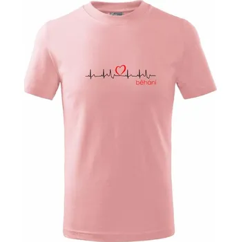 Chlapecké tričko Moje srdce bije pro běhání - Tričko dětské bavlněné - 98 cm / 2 roky ( Růžová )