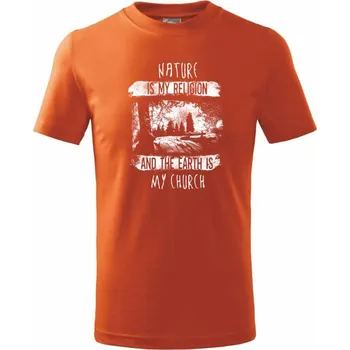 Nature is my Religion - Tričko dětské bavlněné - 122 cm/6 let ( Oranžová )