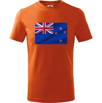 Chlapecké tričko Nový Zéland fotka vlajky - Tričko dětské bavlněné - 98 cm / 2 roky ( Oranžová )