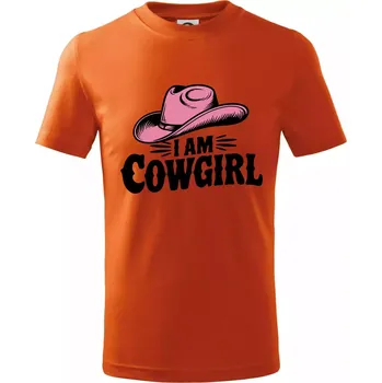 Chlapecké oblečení Iam cowgirl klobouk - Tričko dětské bavlněné - 98 cm / 2 roky ( Oranžová )