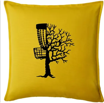 Polštář Disc golf pozor strom - Polštář 50x50 - 50x50 - Pouze potah ( Žlutá )