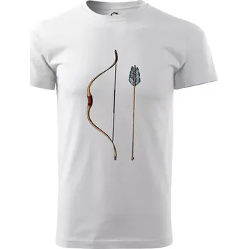 Pánské tričko Luk a šíp kresba - Triko extra velké (5-8XL) - 6XL ( Bílá )