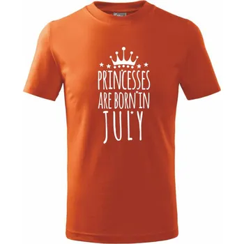 Princesses are born in July - Tričko dětské bavlněné - 158 cm/12 let ( Oranžová )