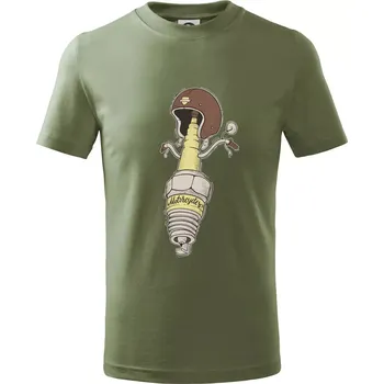 Motorcycles svíčka - Tričko dětské bavlněné - 134 cm/8 let ( Khaki )