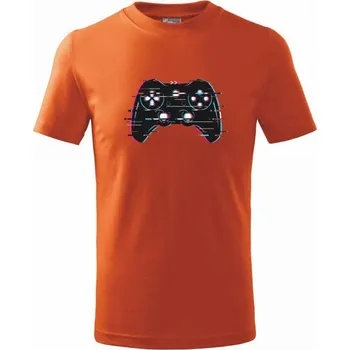 Gamer - gamepad barevný - Tričko dětské bavlněné - 98 cm / 2 roky ( Oranžová )