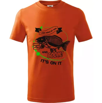 Chlapecké tričko I Just hold My Rod - Tričko dětské bavlněné - 104-110cm / 3-4 roky ( Oranžová )