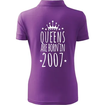 Queens are born in 2007 - Polokošile dámská Pique Polo - S ( Fialová )