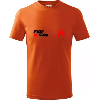 Fire Team plamen - Tričko dětské bavlněné - 104-110cm / 3-4 roky ( Oranžová )
