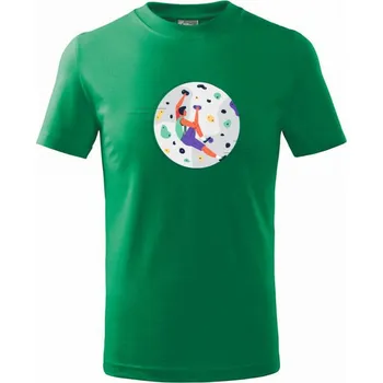 Chlapecké tričko Lezení na stěně - můj svět - Tričko dětské bavlněné - 98 cm / 2 roky ( Středně zelená )