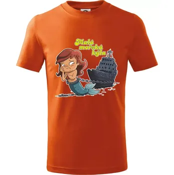 Malá mořská kýla - Tričko dětské bavlněné - 104-110cm / 3-4 roky ( Oranžová )