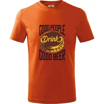 Good People Drink good Beer - Tričko dětské bavlněné - 134 cm/8 let ( Oranžová )