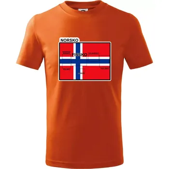 Chlapecké tričko Norsko vlajka další státy - Tričko dětské bavlněné - 146 cm/10 let ( Oranžová )