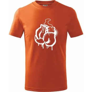 Chlapecké tričko Box rukavice - Tričko dětské bavlněné - 158 cm/12 let ( Oranžová )