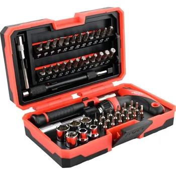 Šroubovák KesTek Ráčnový šroubovák s nástavci a bity, 53-dílná sada