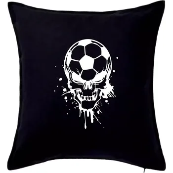 Polštář Fotbal lebka splash - Polštář 50x50 - 50x50 - Pouze potah ( Černá )