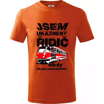 Jsem ukázněný řidič - tramvaj - Tričko dětské bavlněné - 134 cm/8 let ( Oranžová )