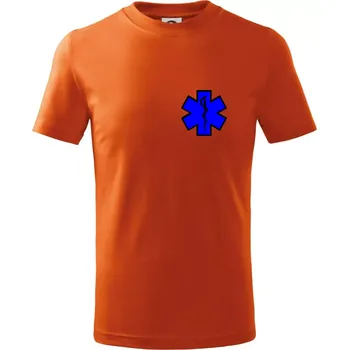 Chlapecké tričko Hvězda samostatná - záchranář / rescue - Tričko dětské bavlněné - 158 cm/12 let ( Oranžová )