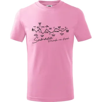 Šumava - Příroda na dosah - Tričko dětské bavlněné - 98 cm / 2 roky ( Růžová )