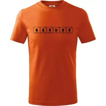 Periodická tabulka Havířov - Tričko dětské bavlněné - 122 cm/6 let ( Oranžová )