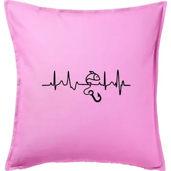 Polštář Ekg rybaření - Polštář 50x50 - 50x50 - Pouze potah ( Růžová )