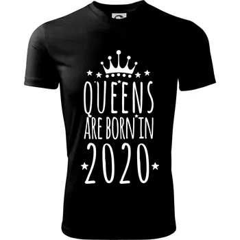 Chlapecké tričko Queens are born in 2020 - Dětské triko sportovní (dresovina) - 146 cm/10 let ( Černá )