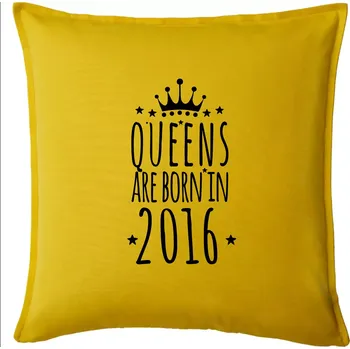 Polštář Queens are born in 2016 - Polštář 50x50 - 50x50 - Pouze potah ( Žlutá )