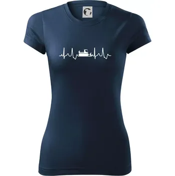 Dámské tričko Ekg rolba - Dámské Fantasy sportovní (dresovina) - L ( Námořní modrá (velmi tmavá - téměř černá) )