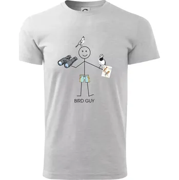 Bird guy - Triko extra velké (5-8XL) - 6XL ( Světlešedý Melír )